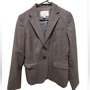 Banana Republic Women's Grey Wool Blazer With Hip Pockets Size 10